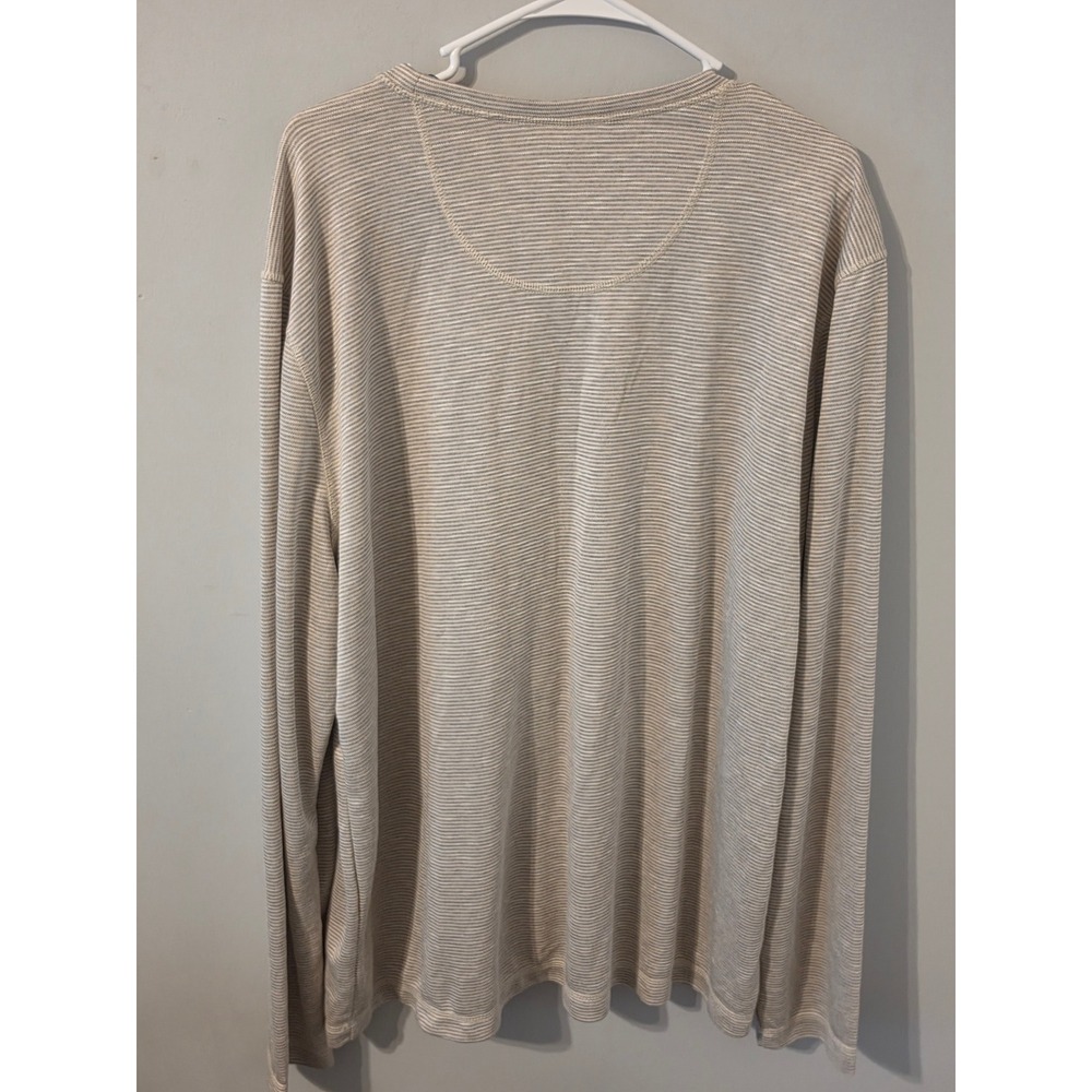 Orvis Cascade Long Sleeve Crew Neck Shirt Mens XXL Oatmeal Striped 1172082 NWT - Picture 8 of 8